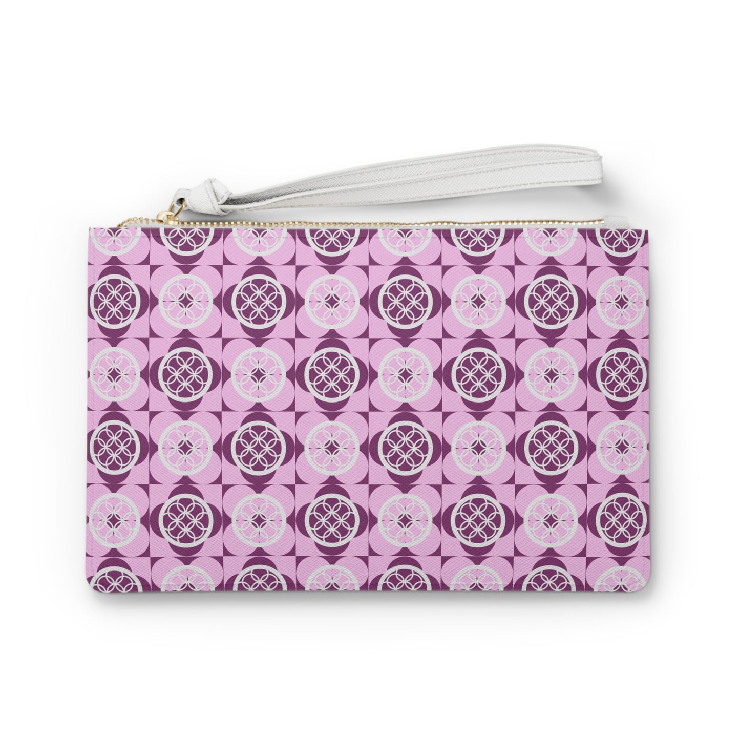 Clutch Bag - Vibrant Pink Geometric Floral