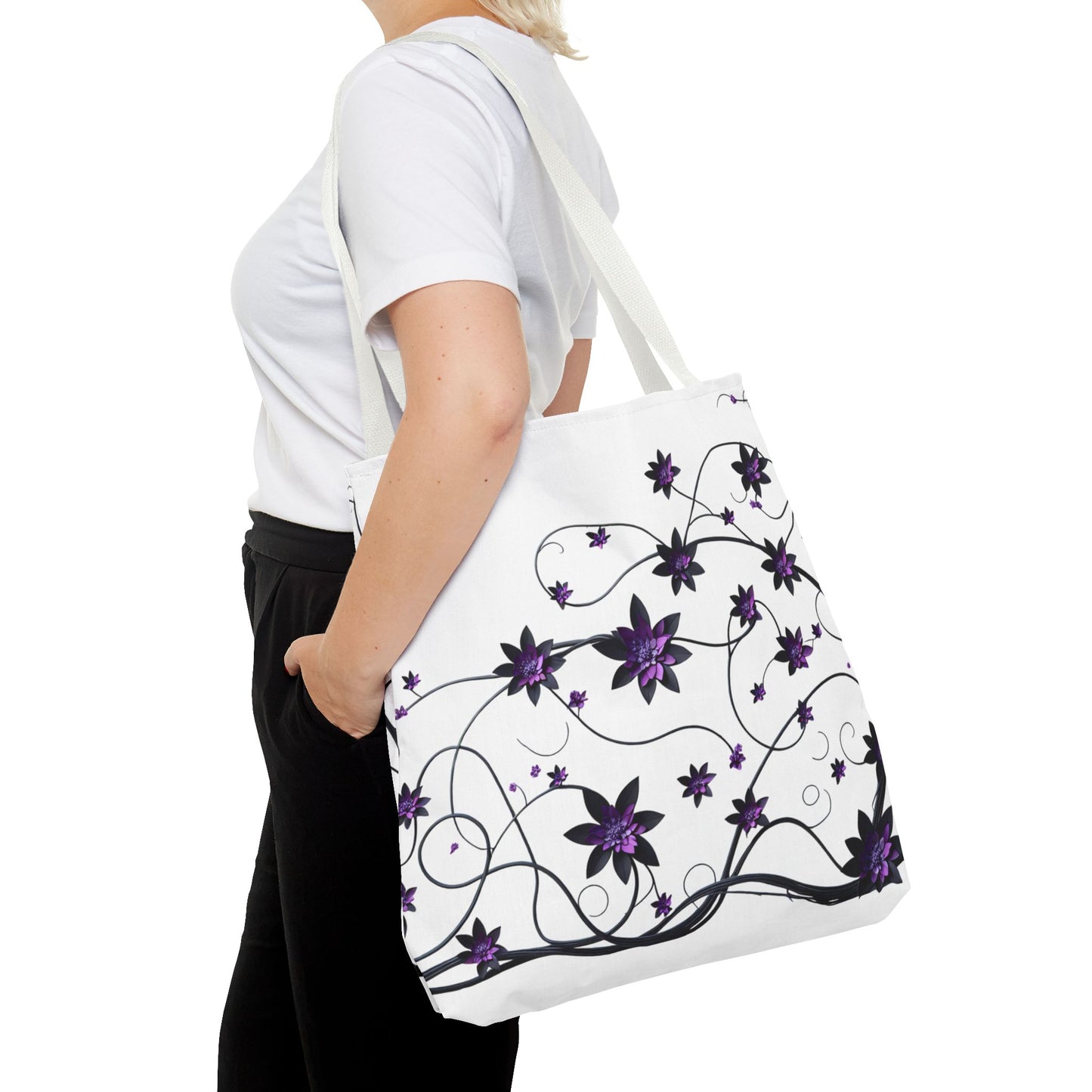 Classic Tote - Purple Flowers on Vines